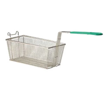 Magnum Fryer Basket with Green Handle, 13.25" x 6.5" x 5.8"