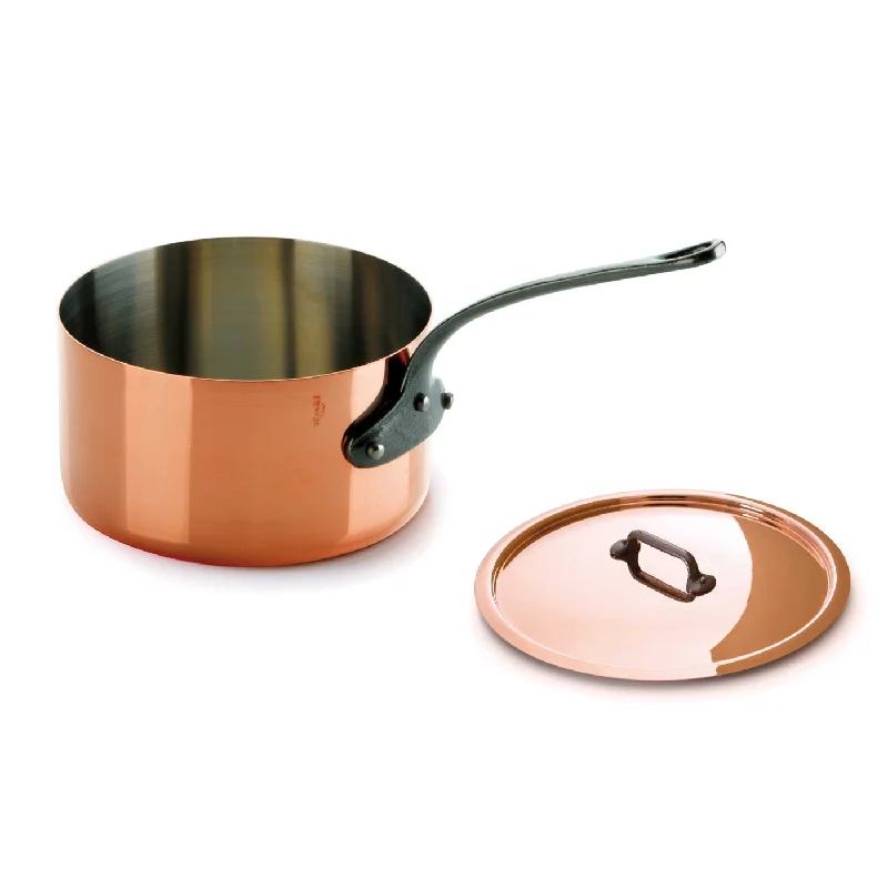 Mauviel M'150 Ci Saucepan With Cast Iron Handle and Lid, 5.5 Inch