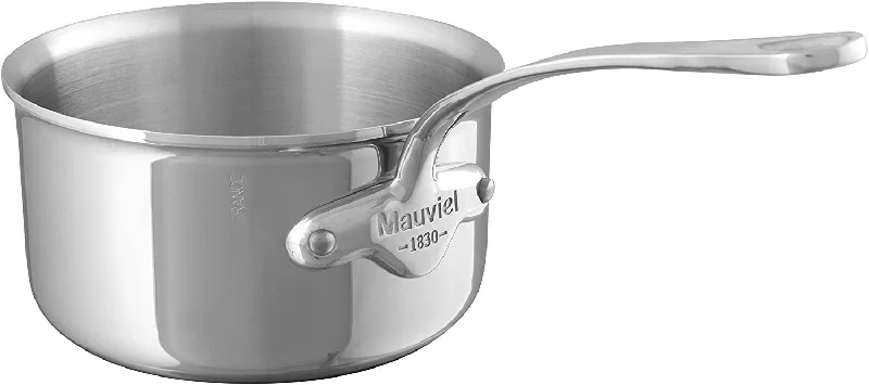 Mauviel M'Cook 4.8 Quart Stainless Steel Saucepan, 9.4 Inch