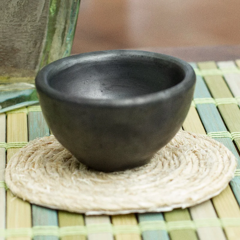 Mexican Handcrafted Barro Negro Bowl - Oaxaca Customs