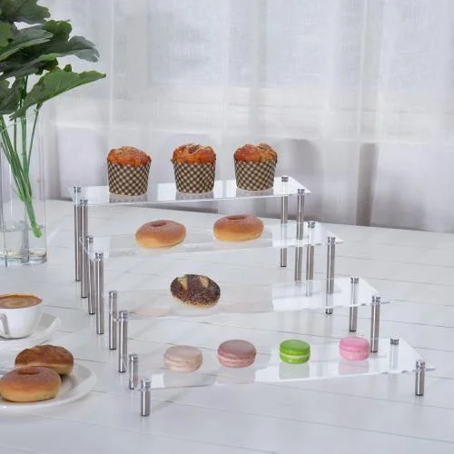 Rectangular Clear Acrylic Dessert Display Riser Stand