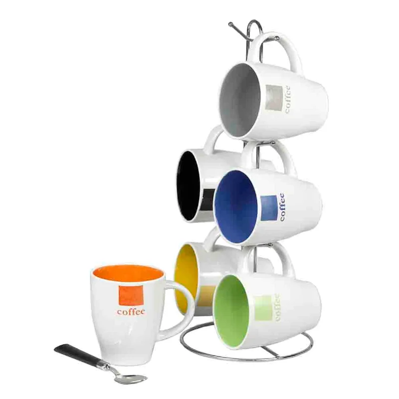 6 Piece Mug Set with Stand