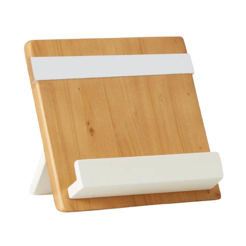 Natural & White Wood Mod Cookbook & Ipad Holder