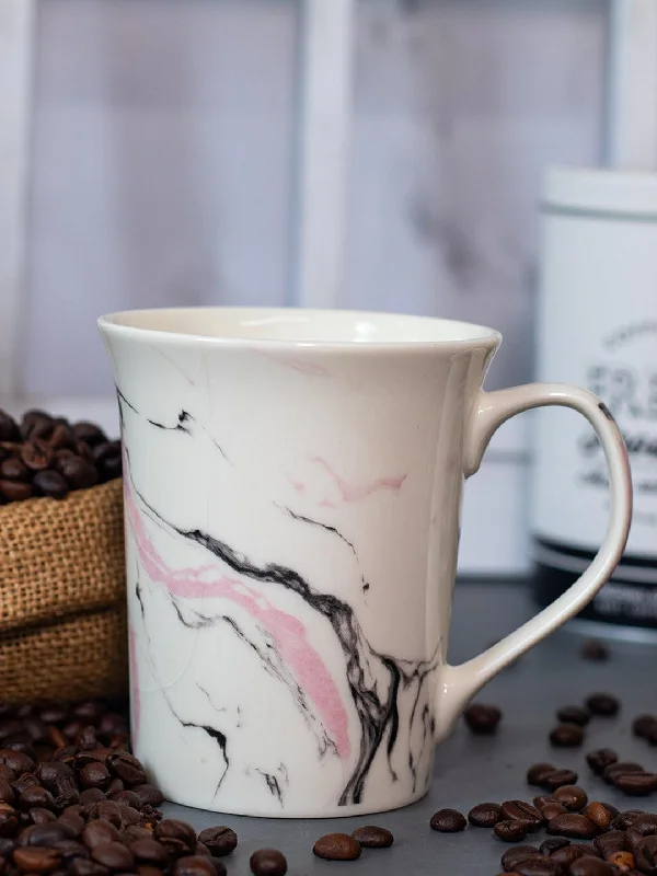 Off White Coffee Mug - 380 Ml, Marble Finish