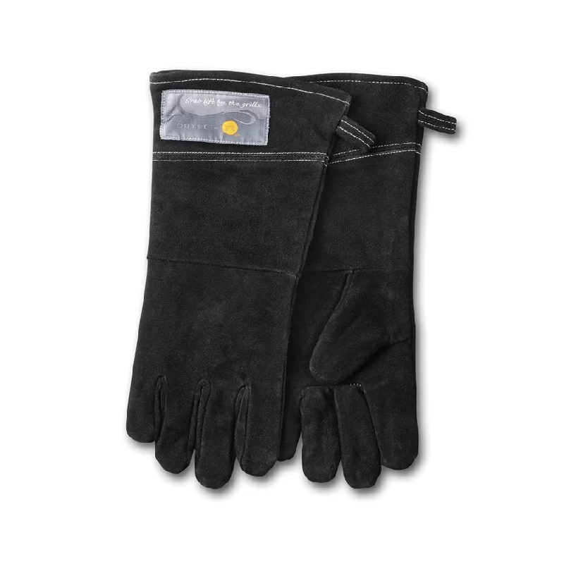 Outset 15" Leather Grill Gloves, Black