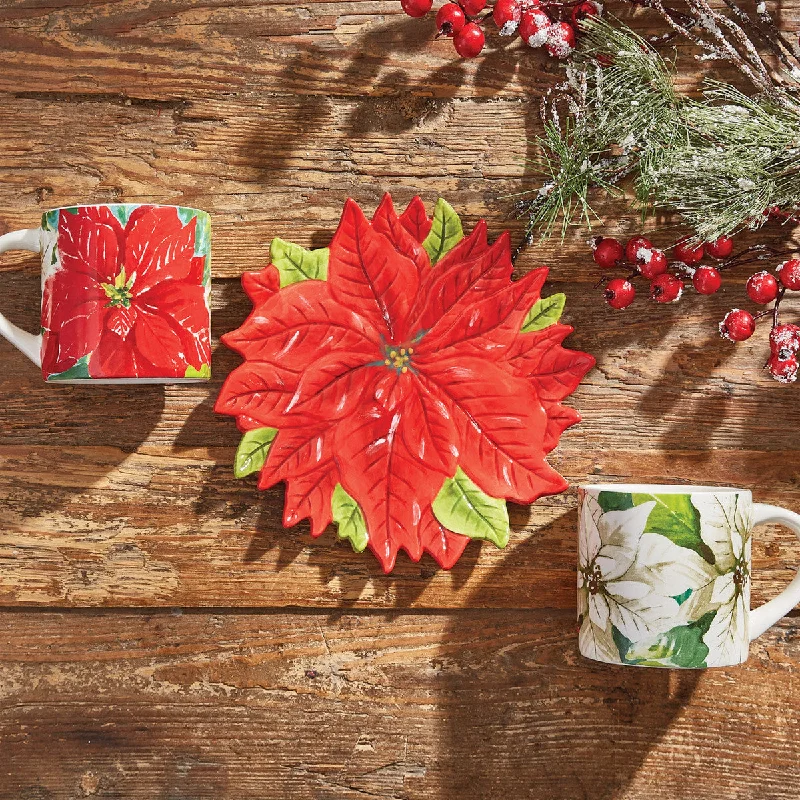 Poinsettia Pine Mugs - Set of 4 Park Designs