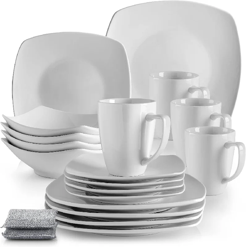 Porcelain White Dinnerware Set, Premium Quality Service For 4