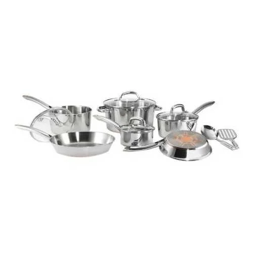 12-Piece Stainless Steel Cookware Set with Copper Bottom