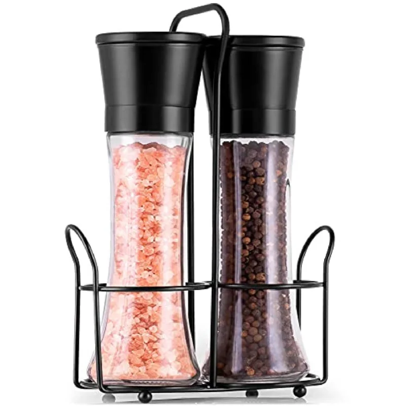 Refillable with Adjustable Coarseness Options Salt and Pepper Grinder