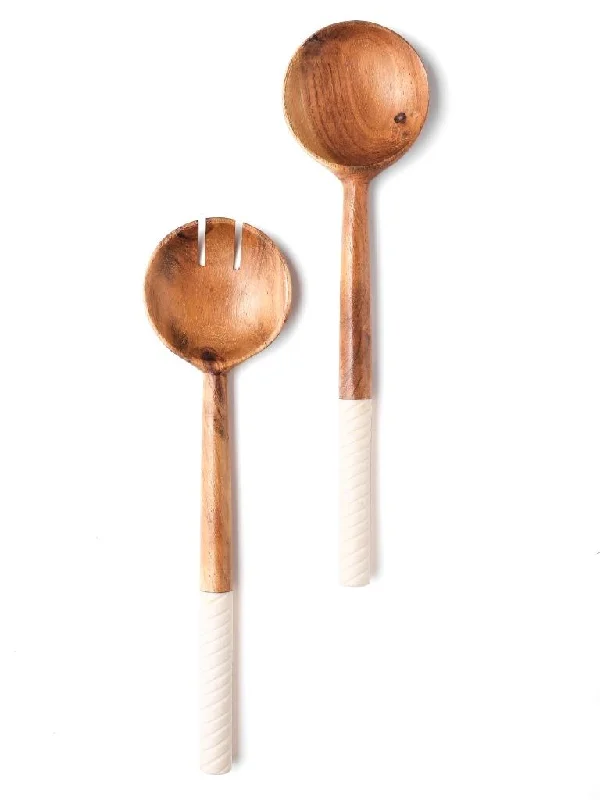 Resin & Wood Salad Server 2 Piece Set