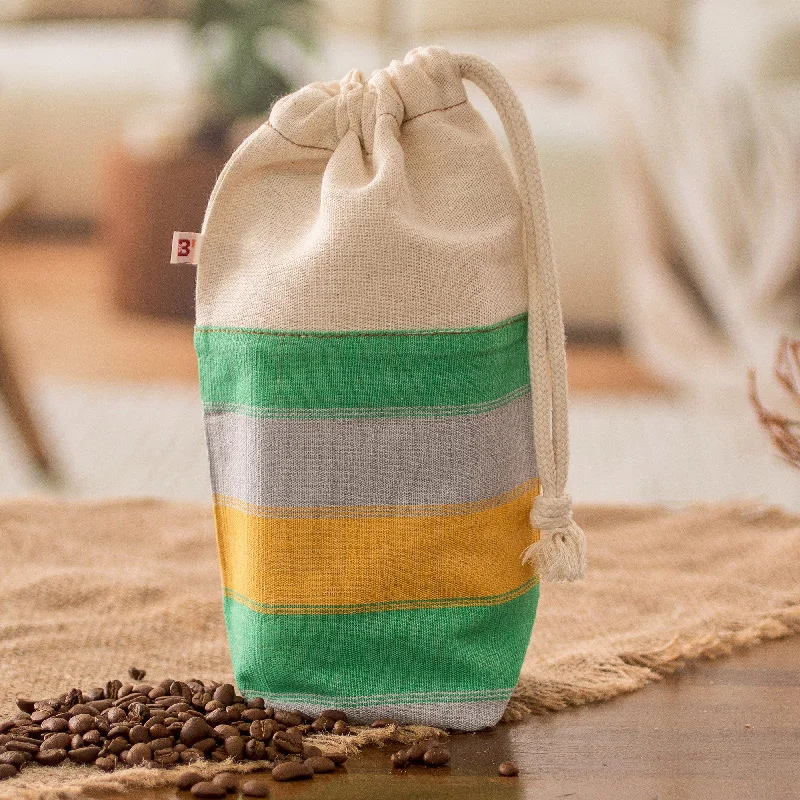 Reusable Cotton Drawstring Coffee Bag Handwoven in Guatemala - Caffeine Lover