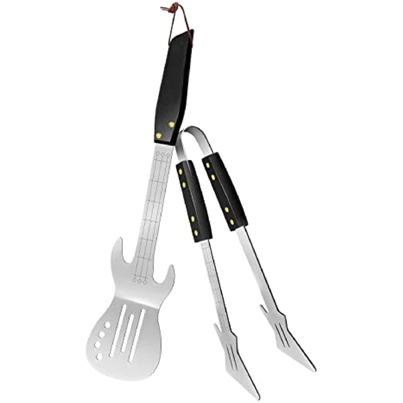 Rock Guitar Style Heavy Duty Stainless Steel 2-Piece Barbecue Tool Set