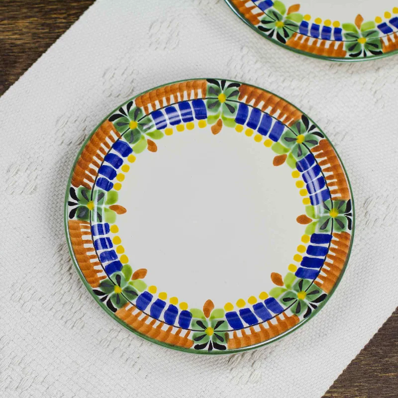 Side Plates Hand Crafted in Majolica Ceramic Pottery (Pair) - Acapulco