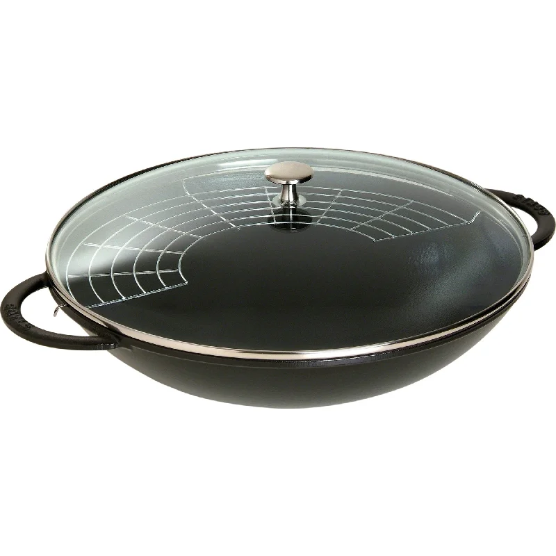 Staub Cast Iron 6-qt Wok - Matte Black