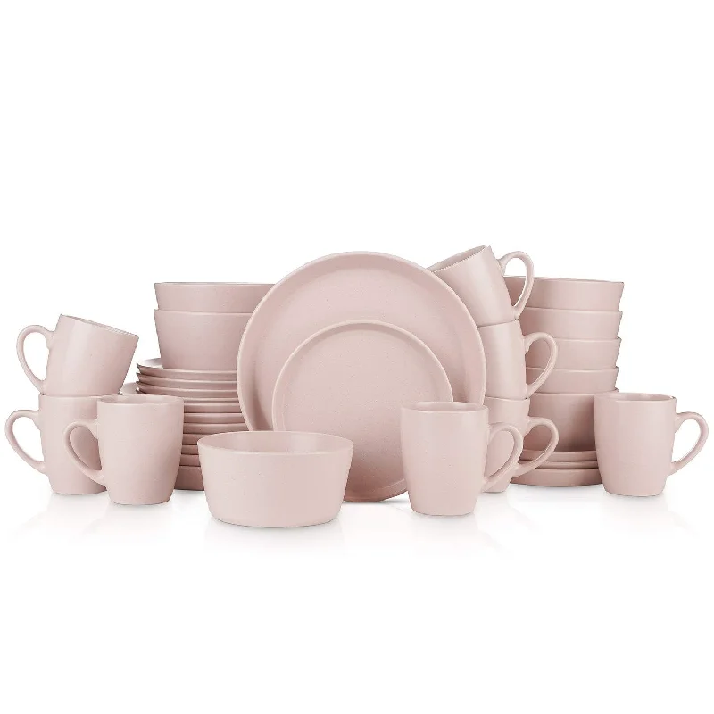 Stoneware Round Dinnerware Set, 32-Pieces