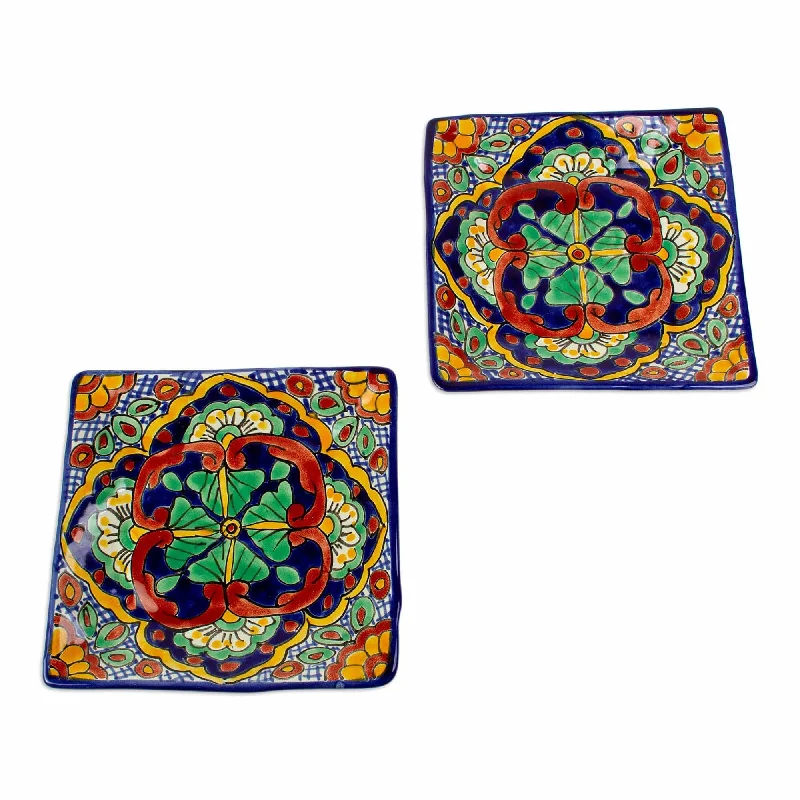 Talavera-Style Ceramic Salad Plates (Pair) - Hidalgo Square