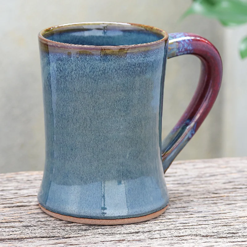 Thai Blue and Red Ceramic Mug - Refreshed