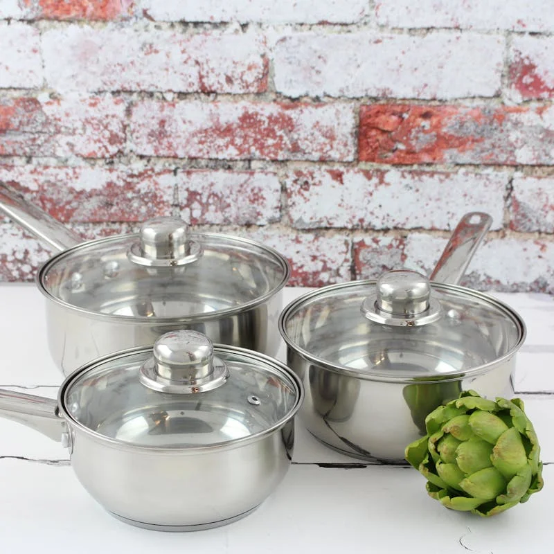 Stainless Steel Cookware, 3 Piece Set