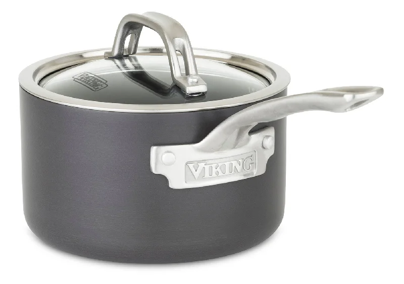 Viking Hard Anodized Nonstick 2 Quart Saucepan with Lid, Black