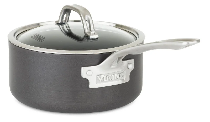 Viking Hard Anodized Nonstick 3 Quart Saucepan with Lid, Black