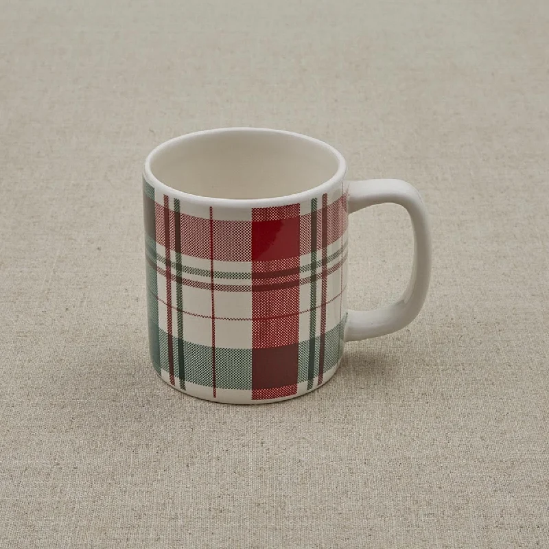 Winter Botanic Plaid Mugs - Set of 4 Park Designs